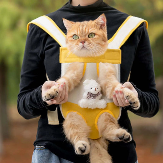 Hands-Free Pet Carrier Backpack – Breathable Front & Back Travel Bag for Dogs & Cats