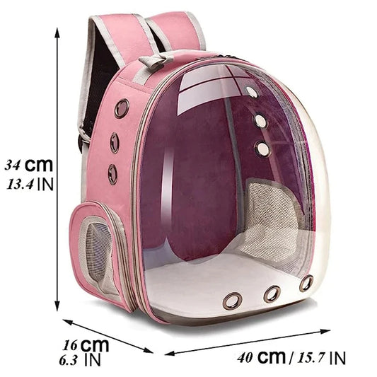 Transparent Bubble Pet Backpack Carrier – Breathable Capsule Travel Bag for Cats, Puppies & Small Pets