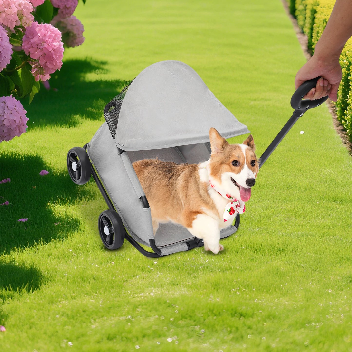 Foldable 4-Wheel Pet Stroller for Small Dogs & Cats – Lightweight Travel Cart