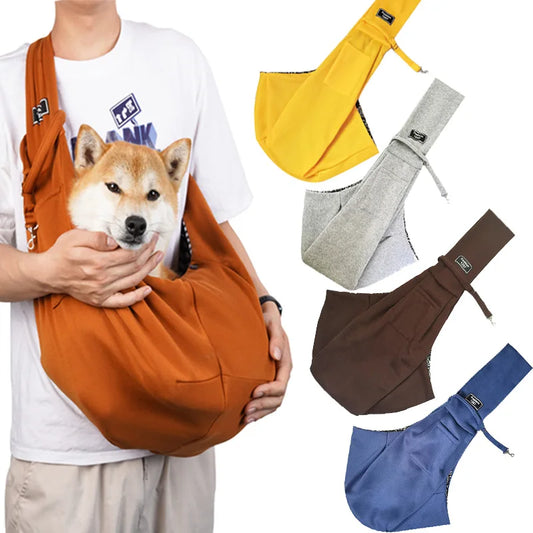 Foldable Crossbody Pet Carrier Bag – Breathable Travel Bag for Dogs & Cats with Large Capacity