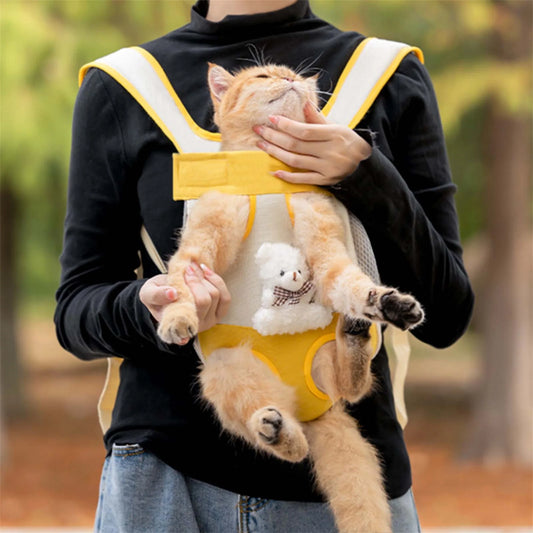 Hands-Free Pet Carrier Backpack – Breathable Front & Back Travel Bag for Dogs & Cats