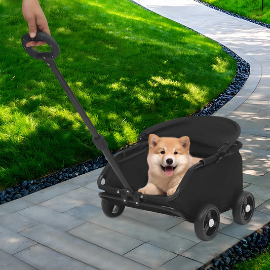 Foldable 4-Wheel Pet Stroller for Small Dogs & Cats – Lightweight Travel Cart