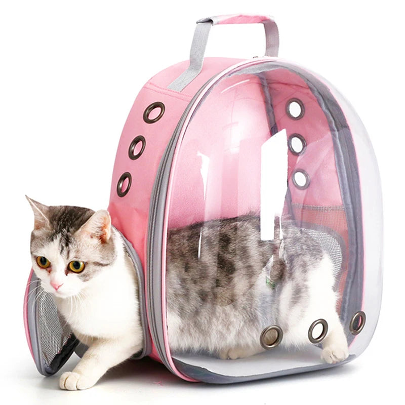 Transparent Bubble Pet Backpack Carrier – Breathable Capsule Travel Bag for Cats, Puppies & Small Pets