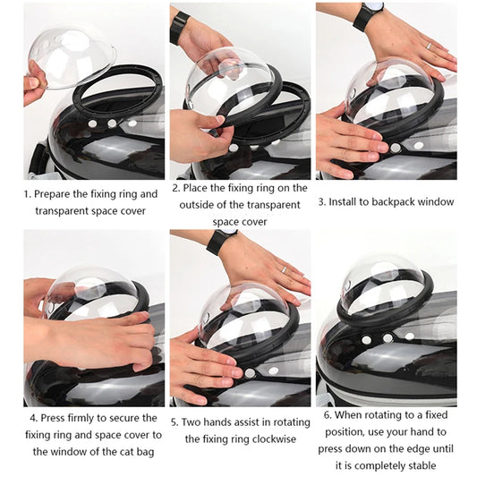 Space Capsule Pet Backpack Carrier – Transparent Breathable Travel Bag for Cats & Small Dogs